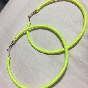 Bright Idea Hoop Earrings- Lime